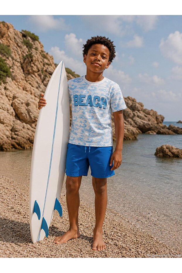 Basic 6-9 Years Old Swim Shorts - Blue