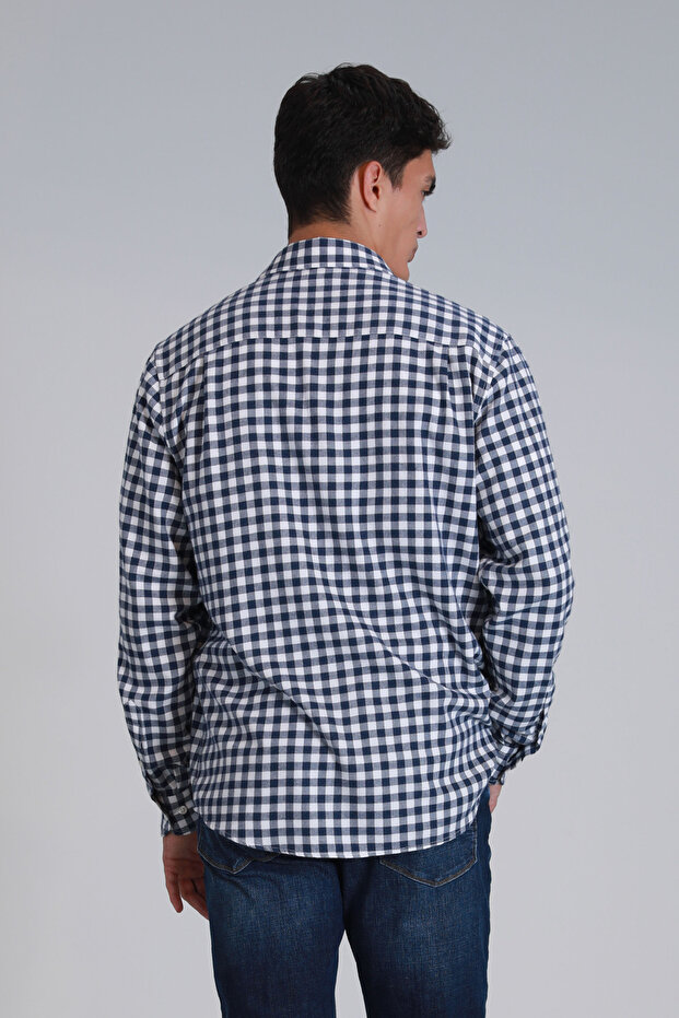 Madrid Erkek Basic Gömlek Slim Fit Lacivert - 6