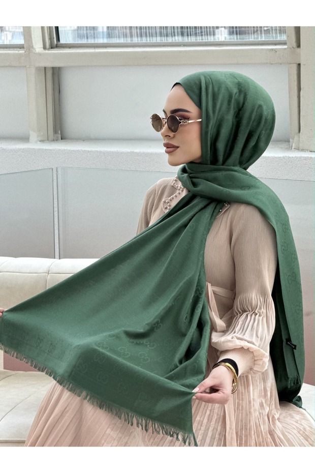 Shawl g Pattern Cotton Soft Cashmere Silk 4 Seasons Ç Reversible 70 X 200 cm
