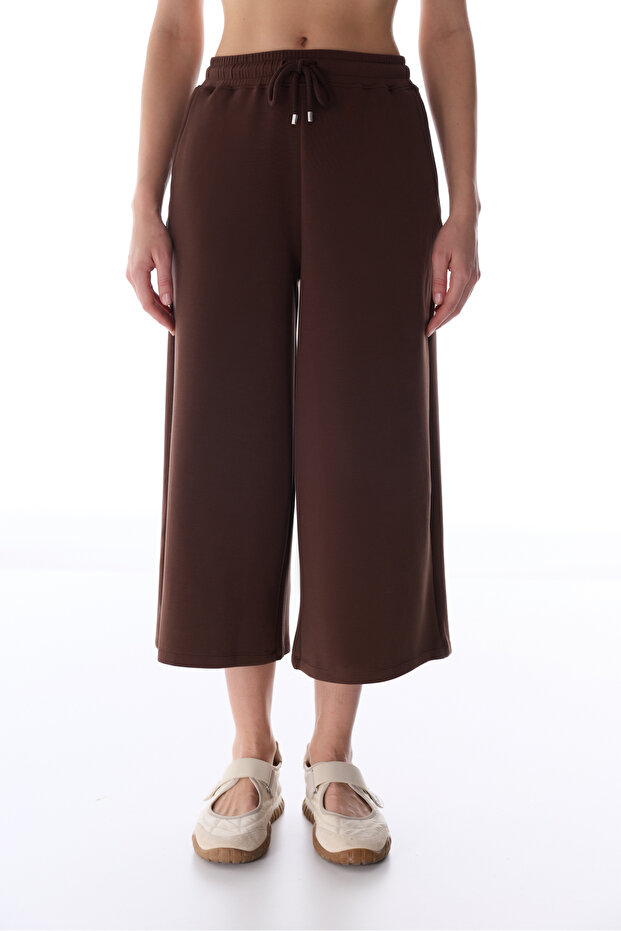 Braune Crop Modal-Hose - 2