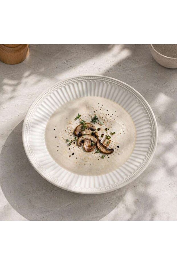 Vintage Elite Stoneware Soup Plate Dia20.3cm -off White