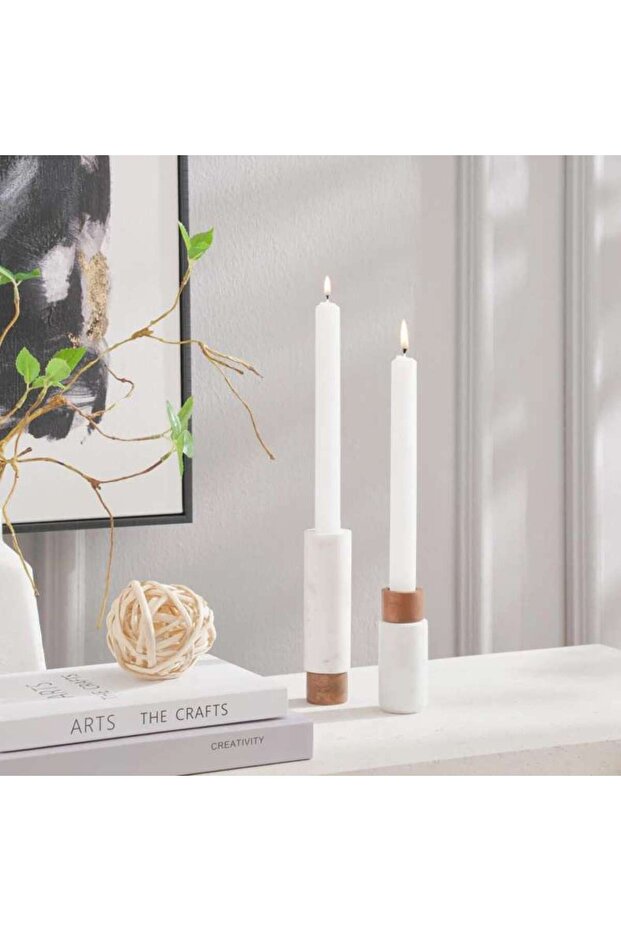 Unscented White 8 -piece Taper Candle Dia2xh23cm - 6 Hrs