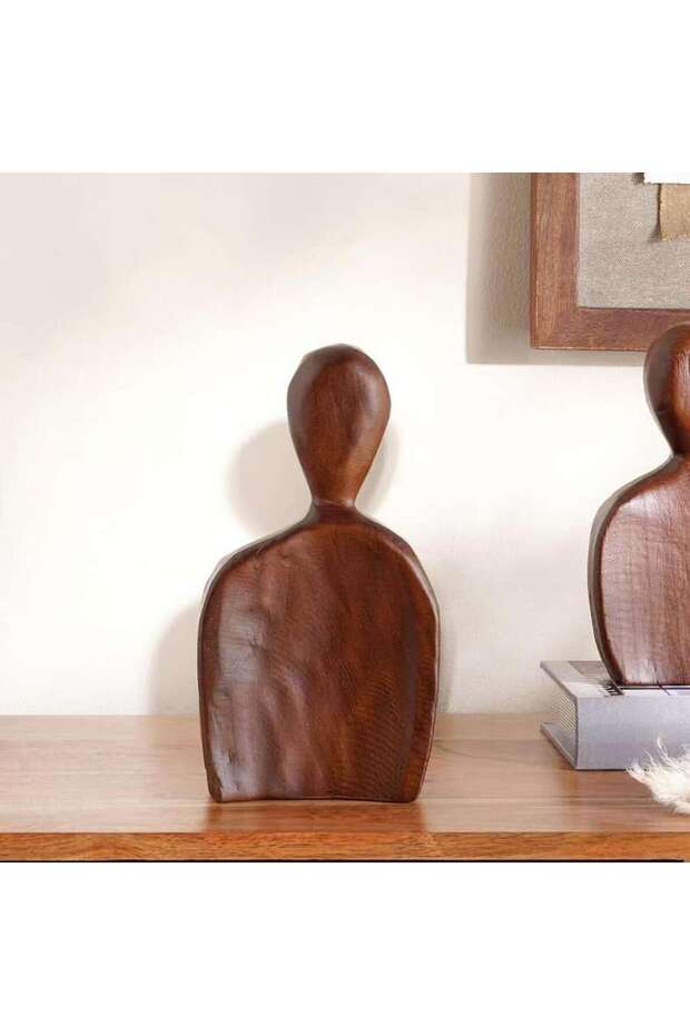 Pecan Person Silhouette Decor Figurine 26x14x5cm - Brown