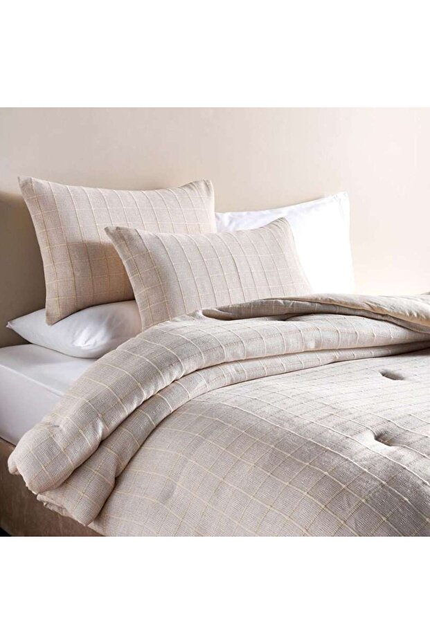 Edith 3-piece King Comforter Set 240x260cm - Silver Grey