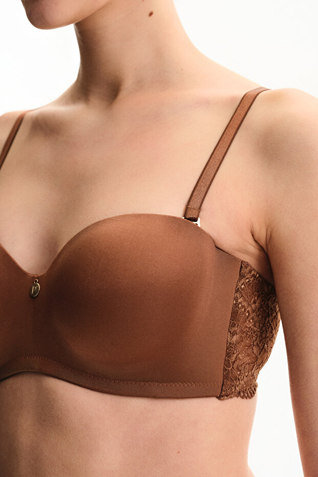 Brown lotus essentials underwire bra - 4