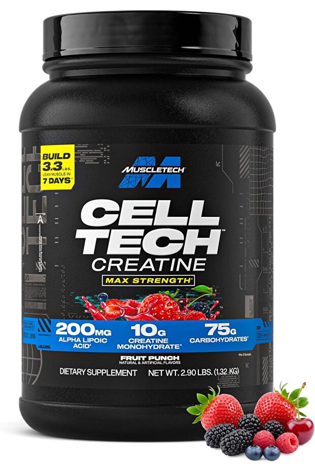 Creatine Monohydrate Powder | Cell-Tech Creatine Powder | Post Workout Recovery Drink Fruit Punch, 3 lbs (28 Serv)