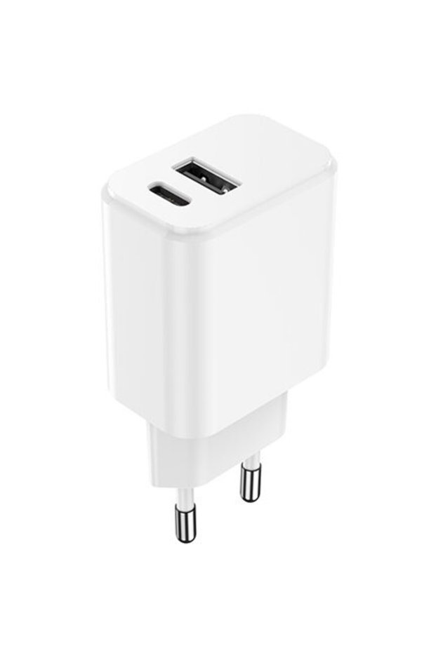 USB-C + USB-A fast charging 20W White