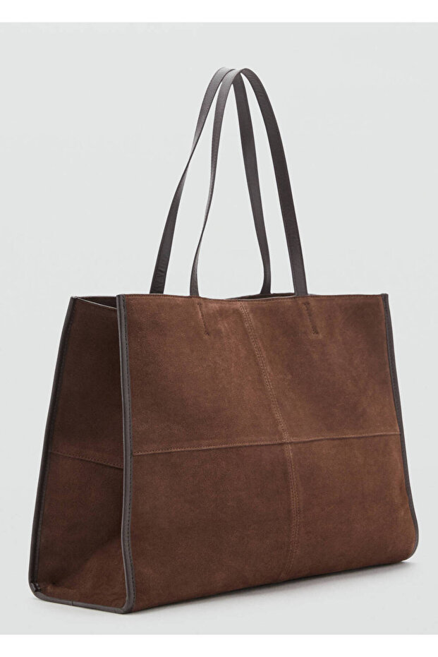 Suede Leather Shopper Bag