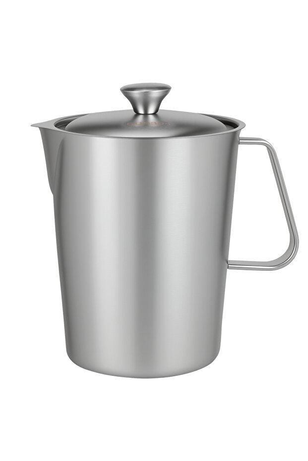 500ml silver 0.5-2L Stainless Steel Milk Frothing Jug Measurement Jug Milk Pot Large Mouth Graduated