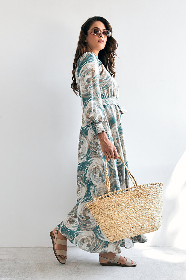 Rabella Patterned Dress - Mint - 2