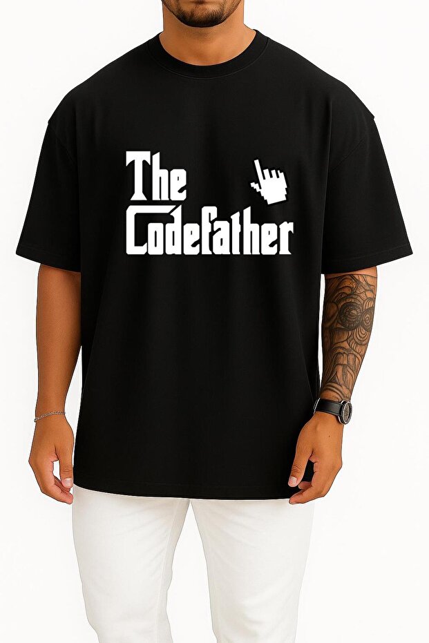 قصة فضفاضة The Codefather - تي شيرت مبرمج الكمبيوتر مطبوع للجنسين