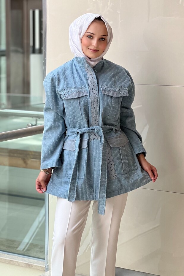 Pocketed Waist Belted Cap