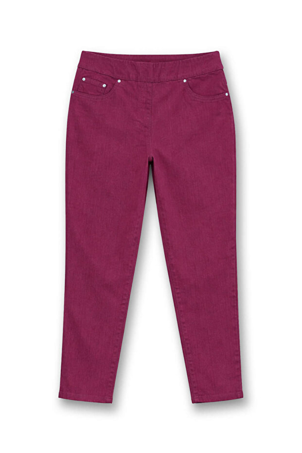 Women's Purple Lycra Stretchy Leggings Jean Pants