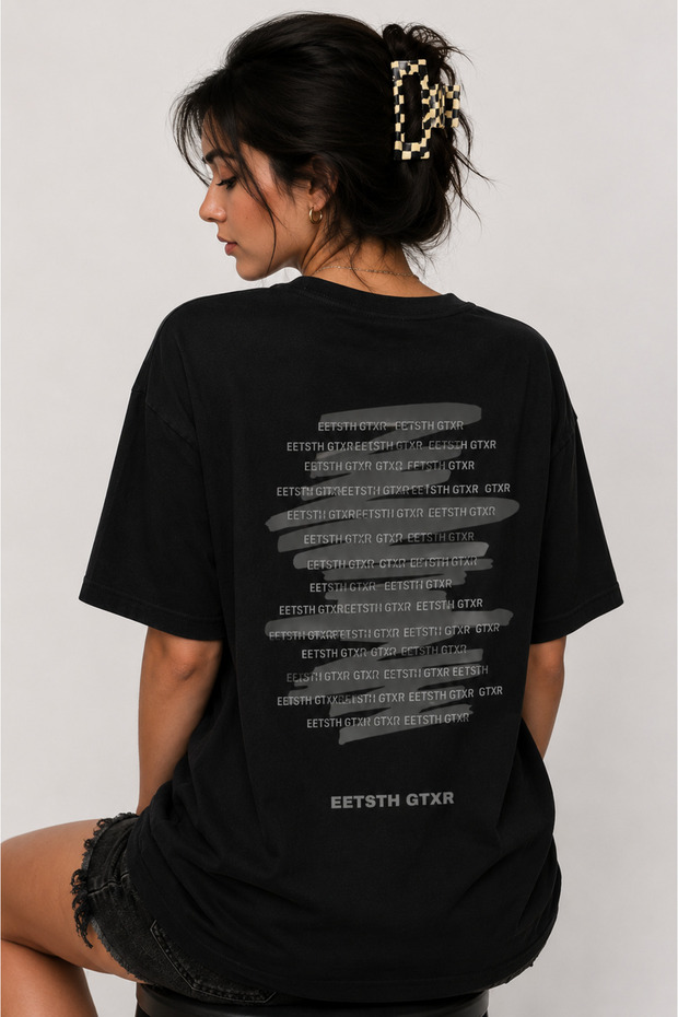 Unisex Large Size Eetsth Gtxr Slogan Back Printed 100% Cotton A++ Oversize Tshirt