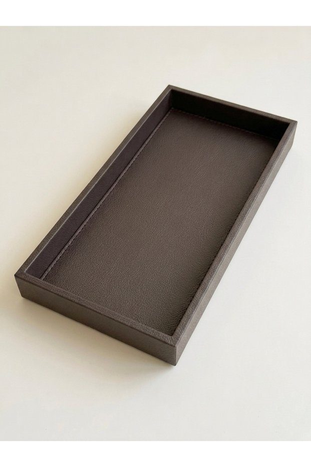 Premium Leather XL Large Tray - Entryway Key Holder, Jewelry and Makeup Tray Organizer - Bathroom and Coffee Table Top (42X21 cm)