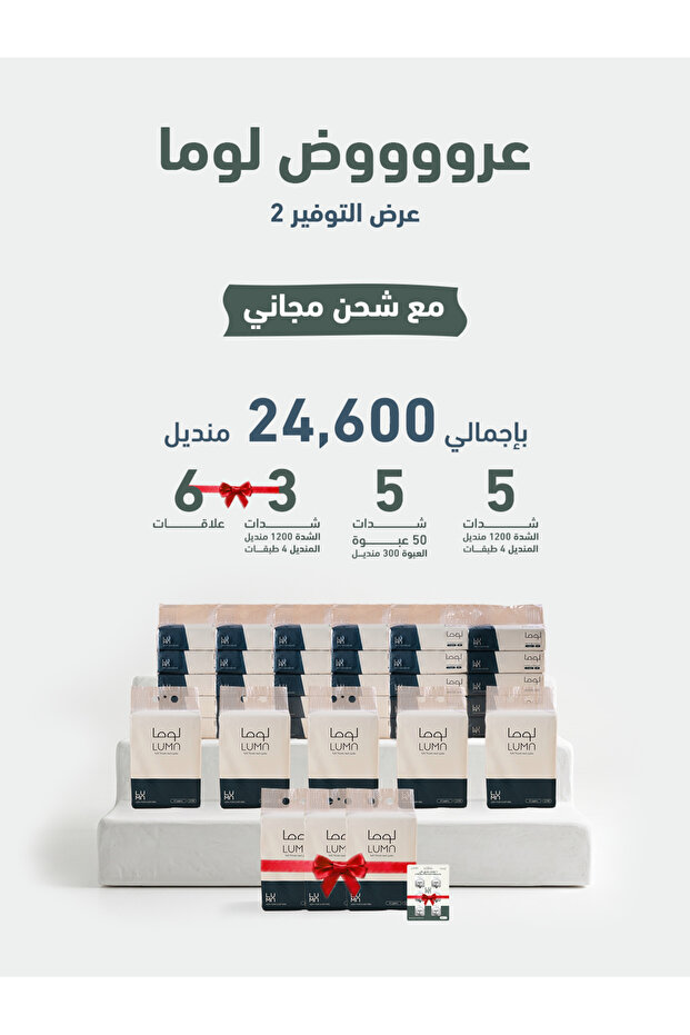 بكدج التوفير من مناديل لوما- 24,600 منديل