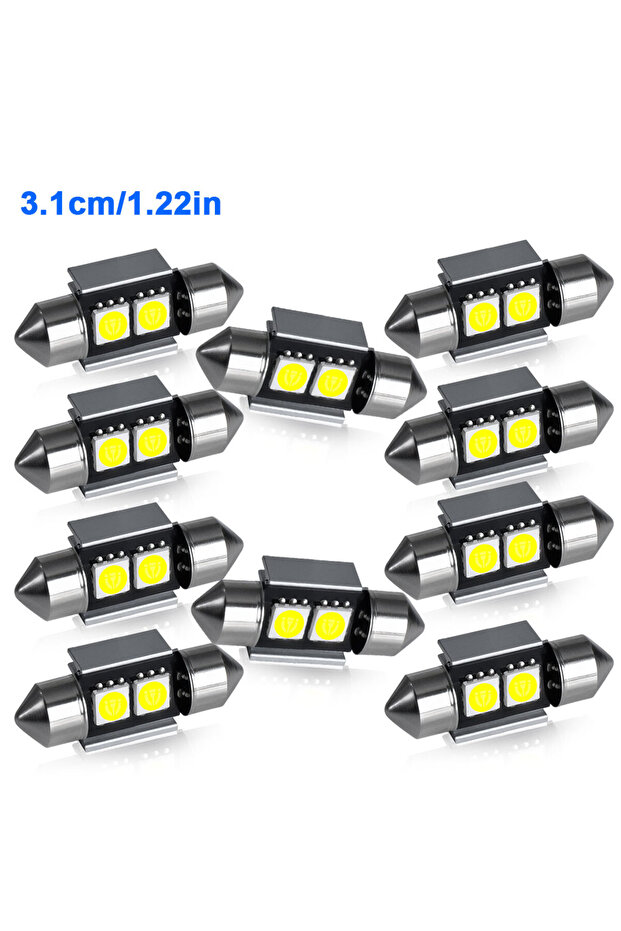 10PCS 31MM 2/4/6/10PCS Festoon LED 31/36/39/41MM Reading Lighting Bulbs White 12V for Car Interior R