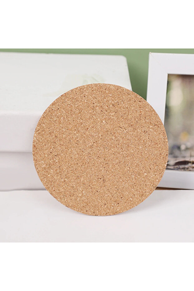 10PCS Round 10PCS Cup Mat Natural Round Wooden Pad Durable Non-Slip Cork Coaster Tea Coffee Mug Drin