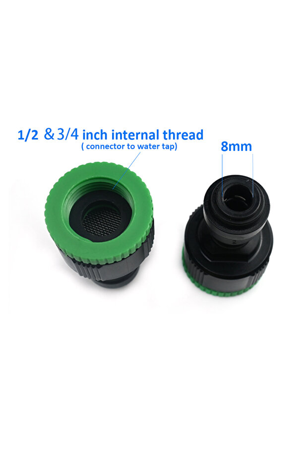 8mm 2PCS Quick Connectors Set 1/2' & 3/4' Female Thread for 6-8mm PE Tube Aquarium RO Reverse Osmosi