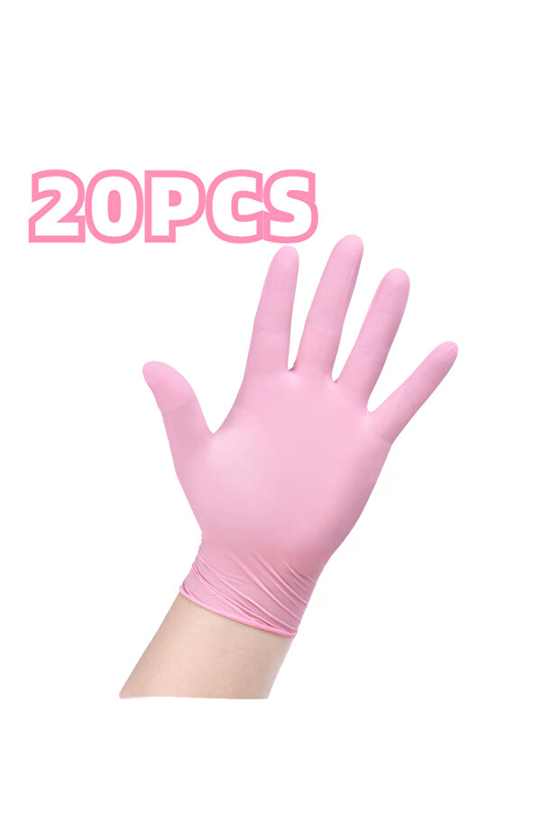 S Light Pink-20PCS 20/50/100PCS Pink Nitrile Gloves Household Cleaning Nitrile Gloves Kitchen Cookin