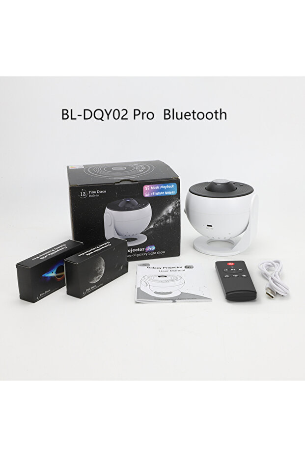 جهاز عرض النجوم DQY02 Pro-Bluetooth مزود بضوء ليلي عالي الدقة وقرص ضوئي وجهاز عرض القبة السماوية المتطور مع إعادة