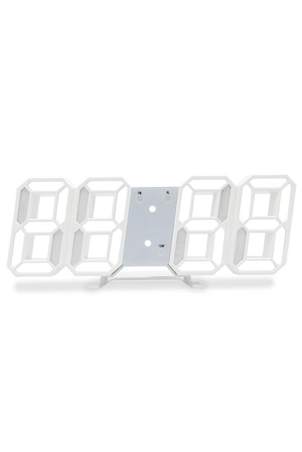 ساعة حائط رقمية مضيئة LED ثلاثية الأبعاد G607A من Whtie متعددة الوظائف ومنفذ USB إبداعي