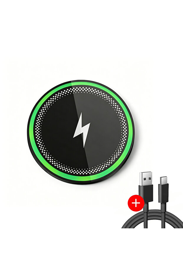 Black With cable 30W Wireless Charger Pad for iPhone 17 16 15 14 13 12 11 Samsung Xiaomi Phone Charg