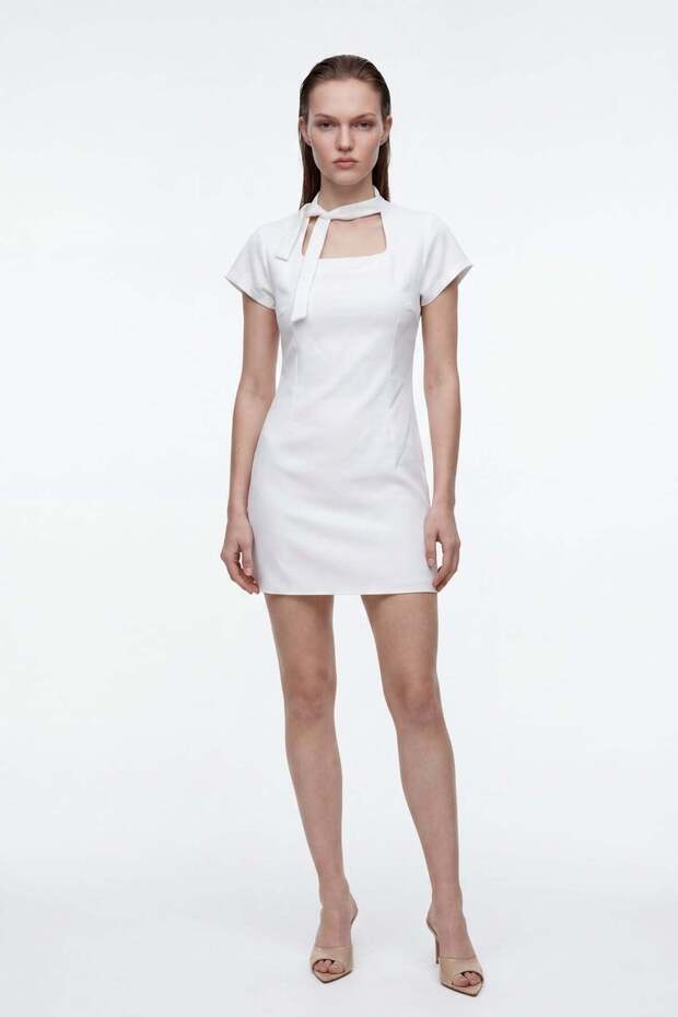 Halter Neck Mini Dress with Window Detail