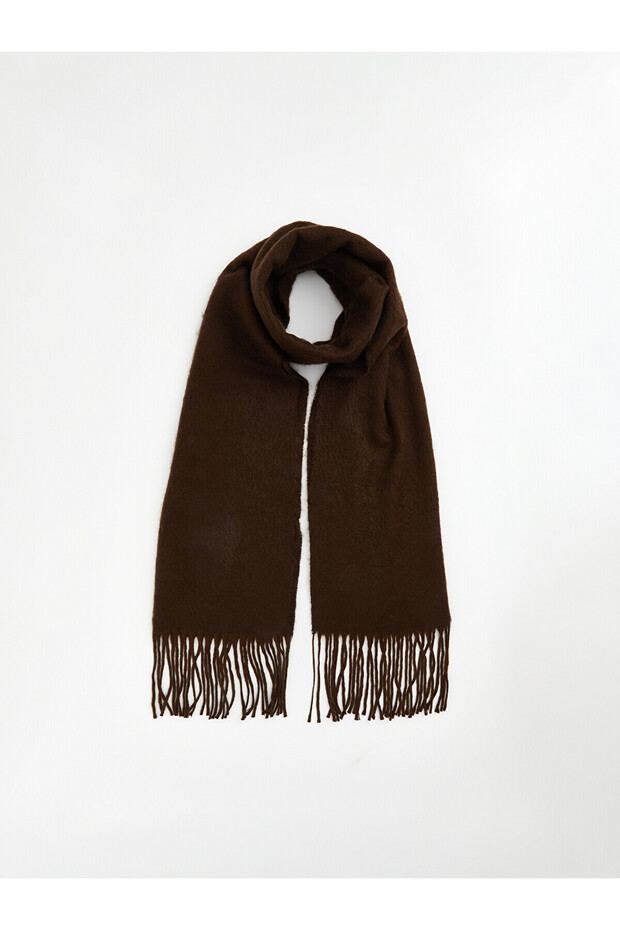 Alita City Farkıyla Lcw Accessories Brown Knitwear Plain Women's Scarf