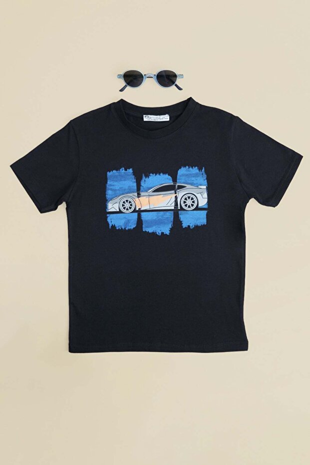 Araba Printed Crew Neck T-Shirt for Boys