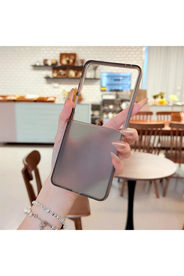 Galaxy Z Flip7 GRAY Ultra Thin Transparent Sanding Phone Case for Samsung Galaxy Z Flip 8 7 FE 6 5 4