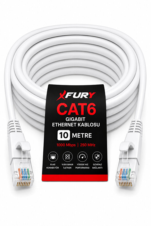 كابل إيثرنت CAT6 بطول 10 أمتار RJ45 LAN كابل إنترنت ومودم وراوتر للكمبيوتر