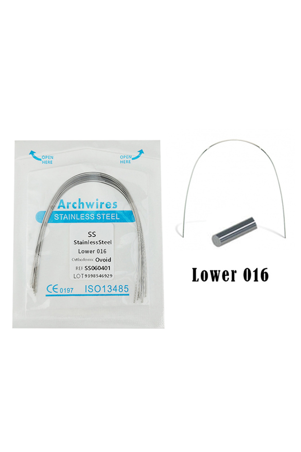 016 Lower 10pcs Dental Orthodontic Arch Wires Stainless Steel Round Rectangular Type Natural Form Br