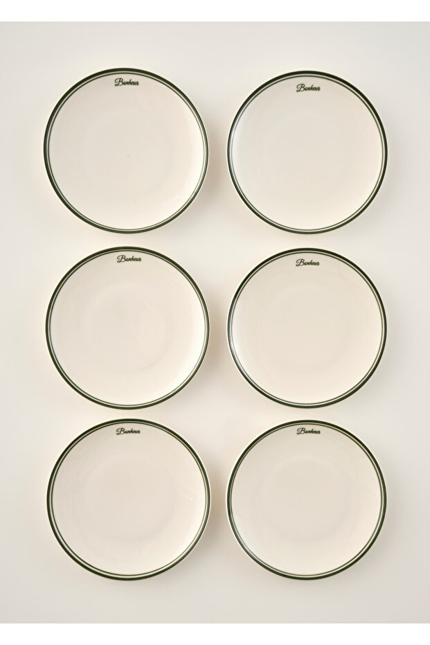 Bonheur Porselen 6'Lı Cake Plate Set Green (21 cm)
