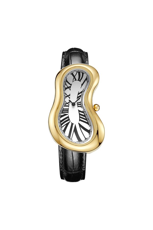 Golden white1 New y2k Fashion Creative Men Women Soft Melting Watch Luxury Streetstyle Irregular Sha