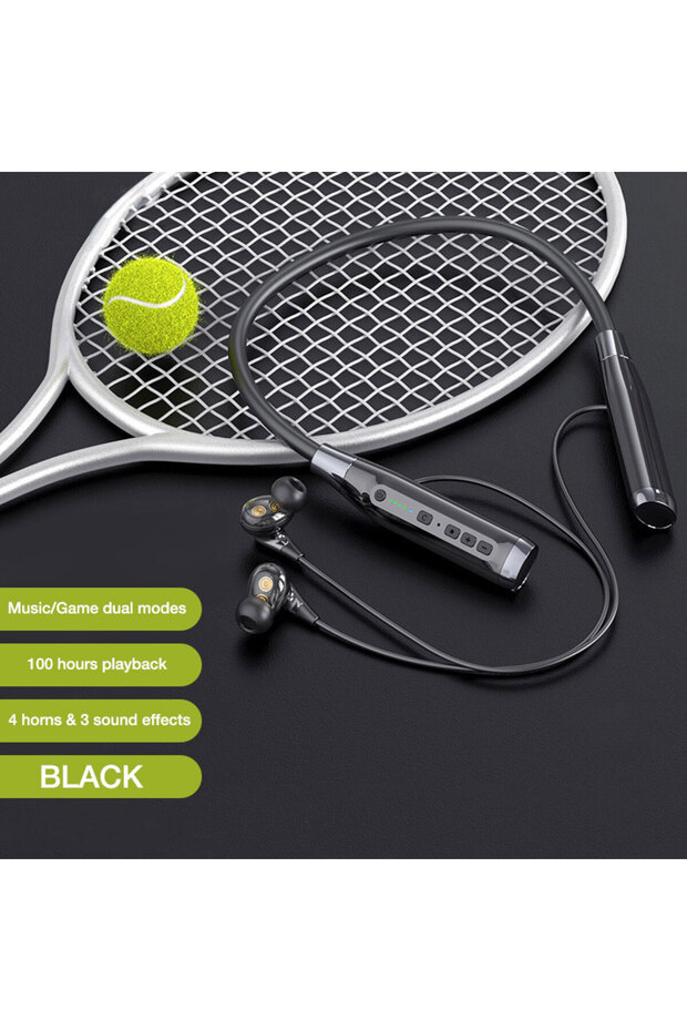 black EARDECO 4 Speakers Wireless Bluetooth Headphones 5.0 Bass Earphone Headphone Stereo Phone Game