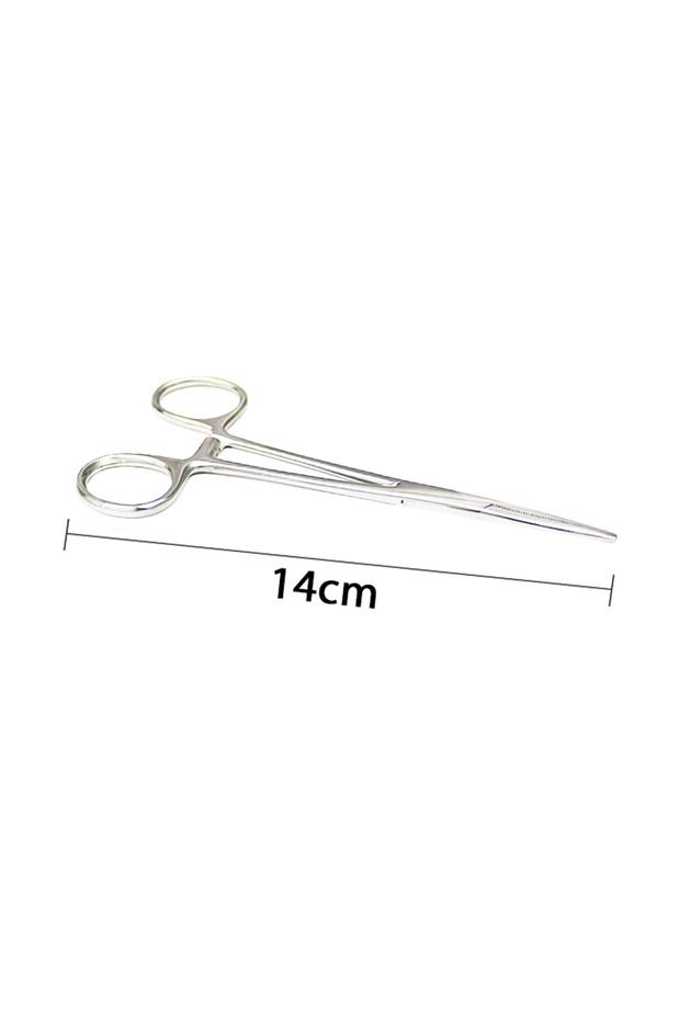 A-14cm-Straight AG Stainless Steel Hemostatic Forceps Vascular Forceps Surgical Clips Straight Elbow