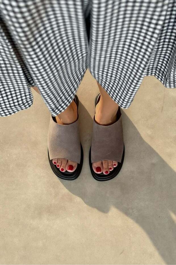 Next Mink Genuine Leather Sandals
