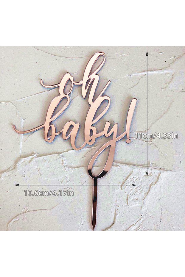 1pc Oh baby 6 Acrylic Newborn Cake Topper Sweet Weekend Decor for Baby Shower Party Decor Supplies G