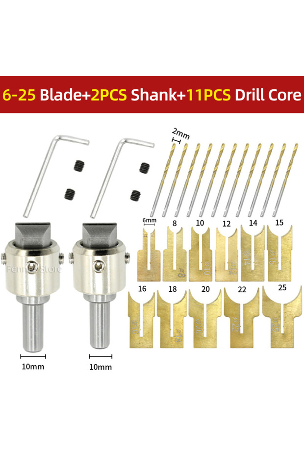 6-25 SetB 6-25mm Woodworking Round Bead Cutter Bead Drill Bit Buddha Ball Router Bit Milling Cutter