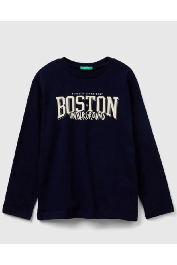 Boy's 3Jerc10Qo-25K Long Sleeve T-Shirt Navy Blue