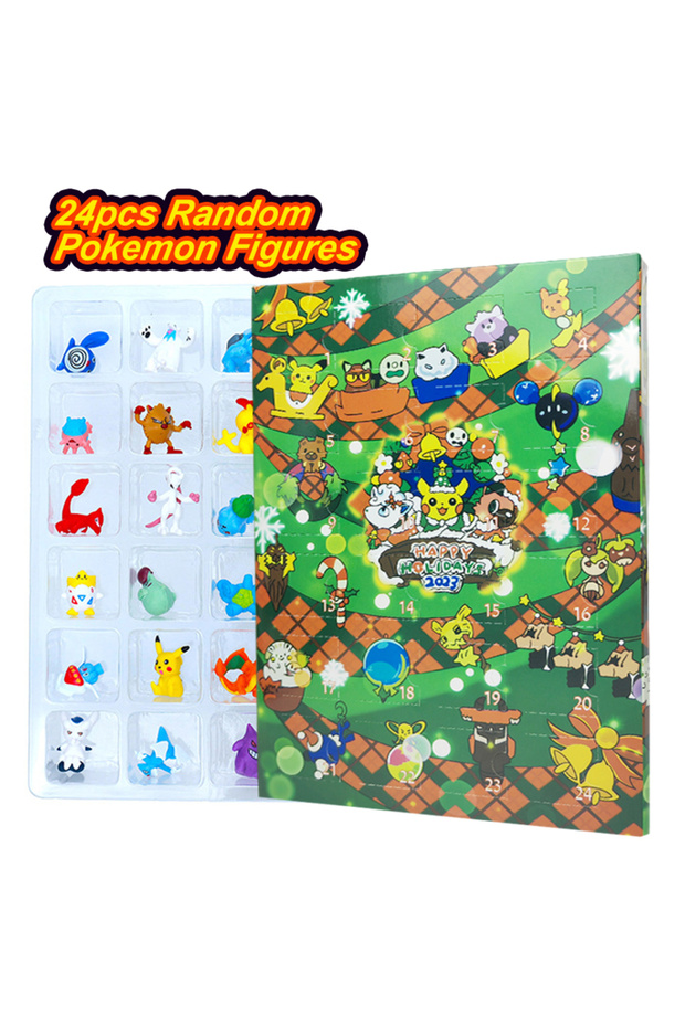 Bandai 24pcs With box Pokemon Figure Advent Calendar Gift Box mini Pikachu Character Bulbasaur Chri