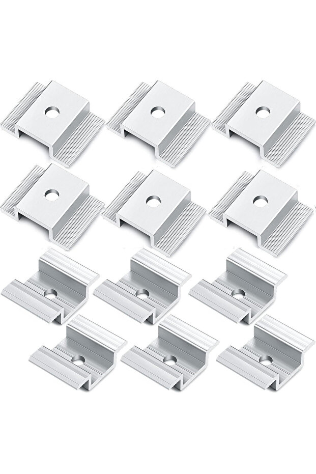12pcs 50/24/12pcs Solar Panel Mid Clamps,Solar Panel Bracket Aluminium Mounting Accessories Solar Mi