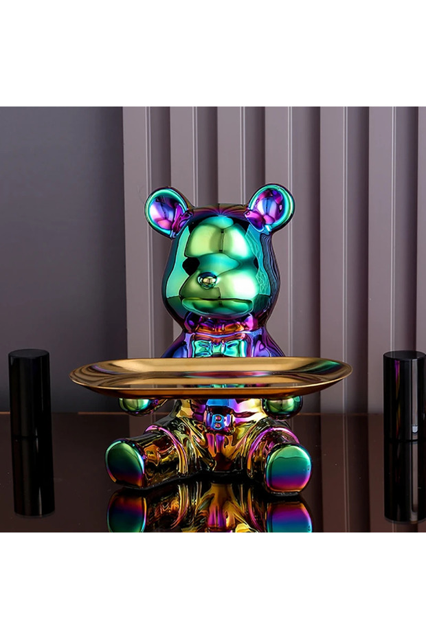 E Home Decor Ceramic Colorful Plating Bear Storage Box Home Living New Room Desktop Tray Decorative
