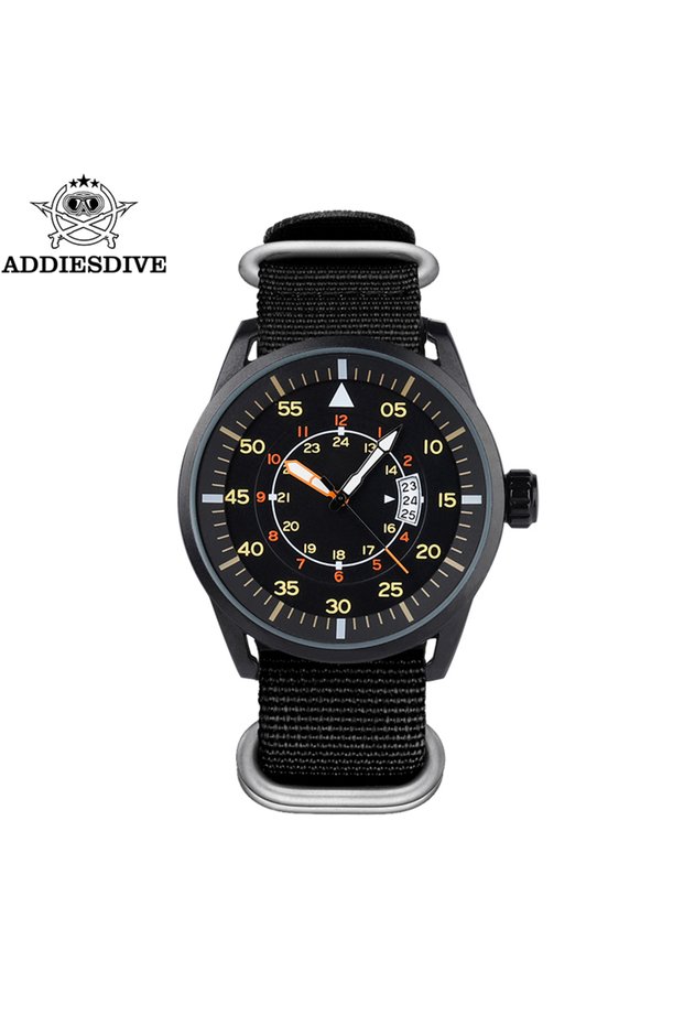 black ADDIESDIVE New Men's Analog Watch 50m Waterproof Luminous Watch Fashion Sports Large Dial Men'