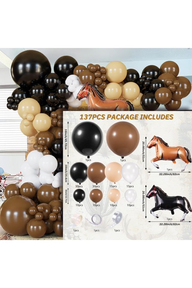 Other MULTI 137pcs Western Cowboythemed Balloon Arch Kit for Rodeo,farm Parties,Western Birthday Par