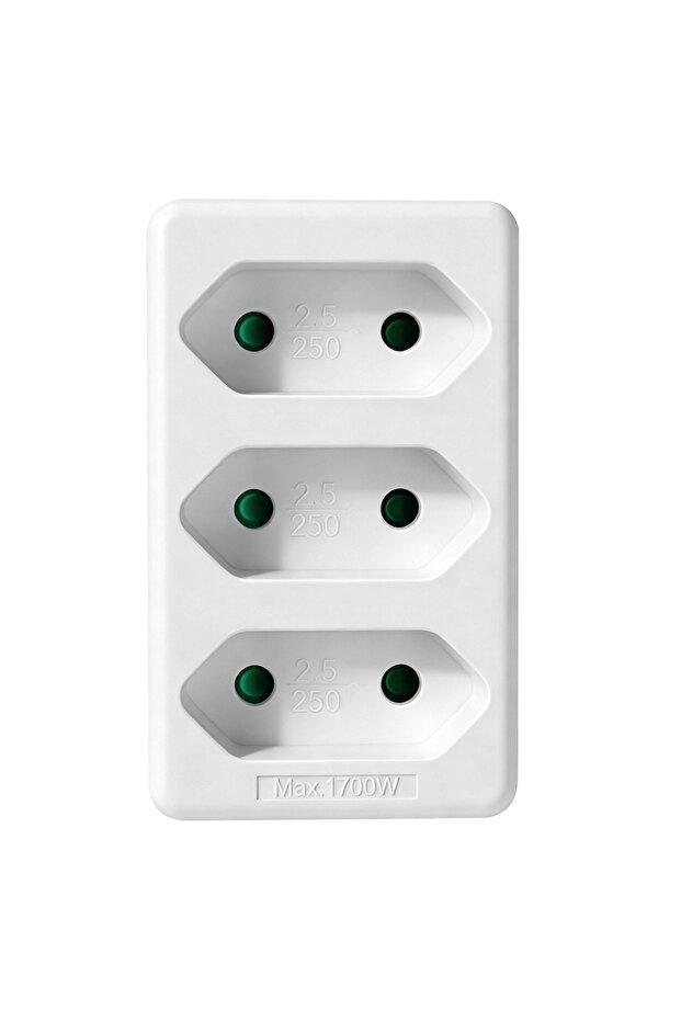 3 CILIA EU Extension Socket, 4 Schuko, Multi-Outlet, 2-Pin Schuko Socket, Power Extension Plug Conv.