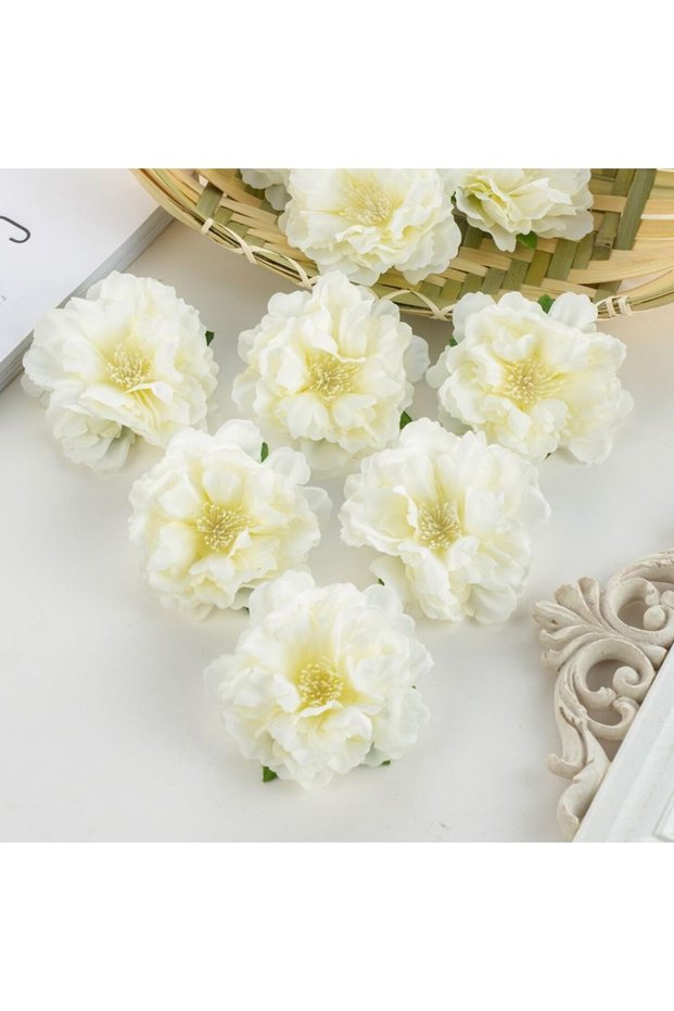 10pcs color 5 Artificial Silk Peony Flower Scrapbook Diy Gift Bobby Pin Home Party Wedding Bridal Bo