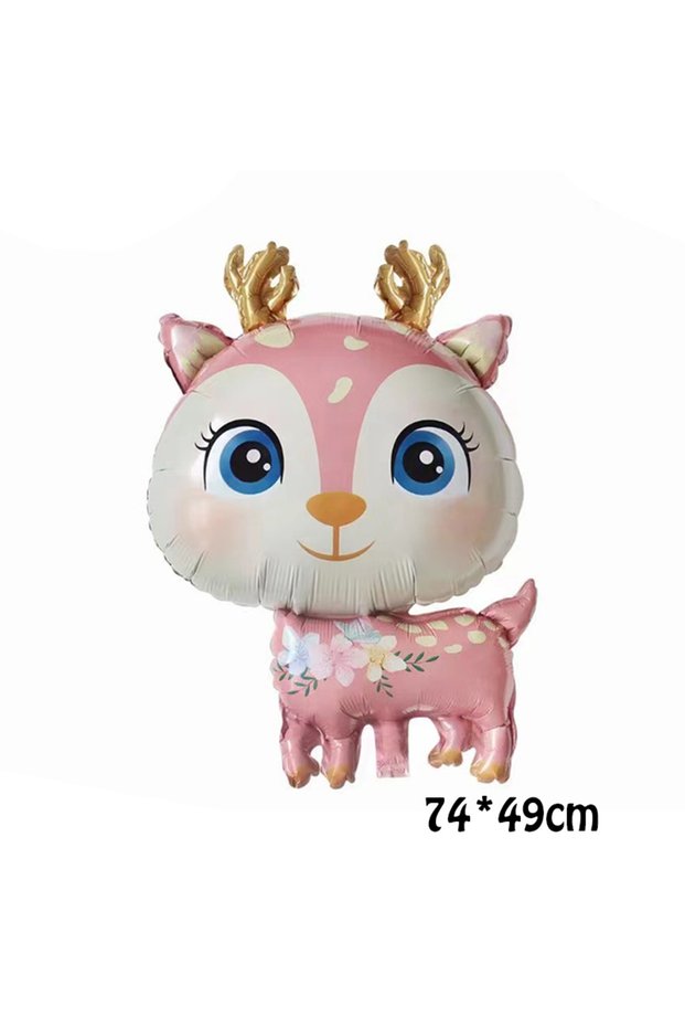 Other deer pink Cute Cartoon Animals Fox Deer Foil Balloons Forest Animals Theme Baby Shower Birthda