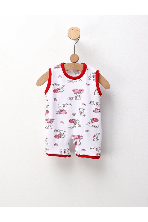 Red kitty summer jumpsuit
